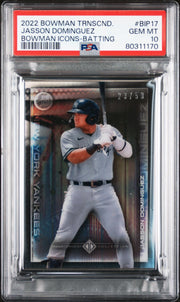 Jasson Dominguez 2022 Bowman Transcendent Collection Bowman Icons /50 Batting PSA 10