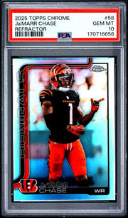Ja'Marr Chase 2025 Topps Chrome Refractor PSA 10