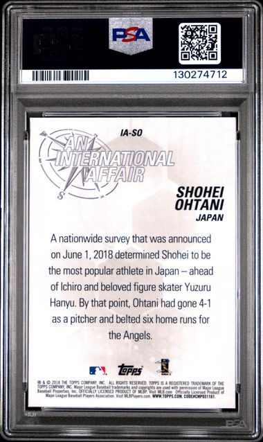 Shohei Ohtani 2018 Topps Chrome Update International Affair RC PSA 10