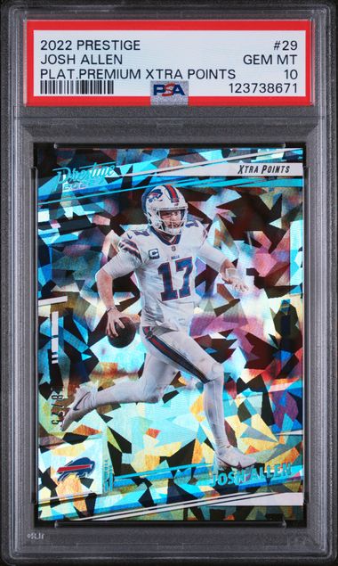 Josh Allen 2022 Panini Prestige Platinum Premium Extra Points #'d 08/25 PSA 10