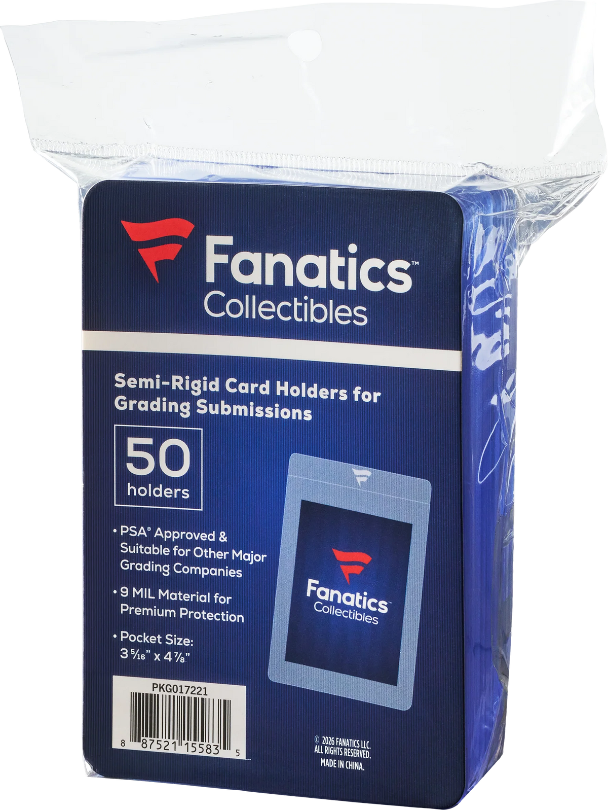 Fanatics Semi-Rigid Card Holders 50 ct