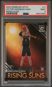 Victor Wembanyama 2023 Panini Donruss Optic Rising Suns RC PSA 9