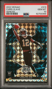 Chris Olave 2022 Panini Mosaic Football Rookie Genesis PSA 10