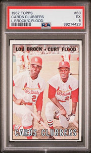 Cards Clubbers Lou Brock/Curt Flood 1967 Topps #63 PSA 5