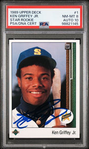 Ken Griffey Jr. 1989 Upper Deck Star Rookie Autographed PSA 8 Auto 10