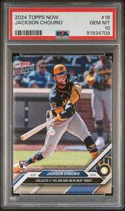 Jackson Chourio 2024 Topps NOW #16 rookie card PSA 10