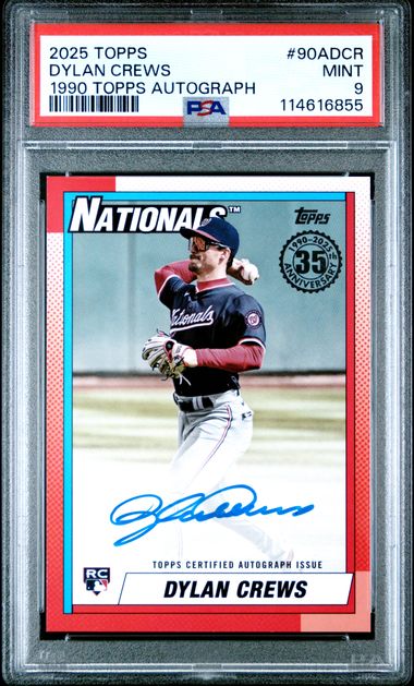 Dylan Crews 2025 Topps 1990 Topps Autograph PSA 9 RC