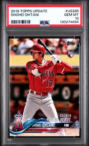 Shohei Ohtani 2018 Topps Update Series Rookie Debut RC PSA 10