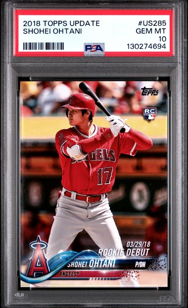 Shohei Ohtani 2018 Topps Update Series Rookie Debut RC PSA 10