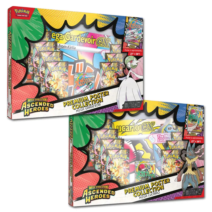 Pokémon Mega Evolution Ascended Heroes Premium Poster Collection 6 Box Case
