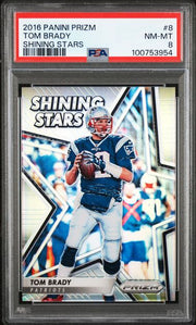 Tom Brady Panini Prizm Shining Stars #8 PSA 8