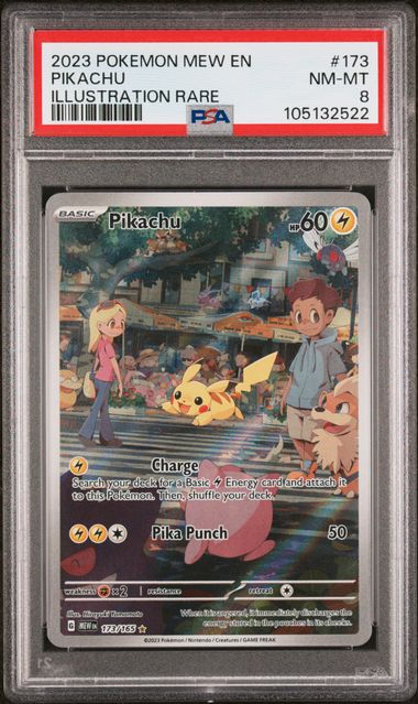 Pikachu Pokémon 151 Illustration Rare #173/165 PSA 8