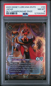 Jafar 2025 Disney Lorcana Set Championship Prize PSA 8
