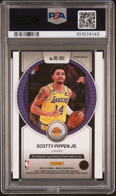 Scotty Pippen Jr. 2022 Panini Mosaic Rookie Scripts mosaic prizm rc PSA 9