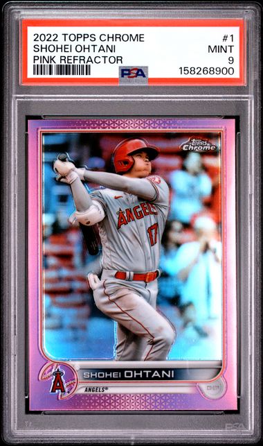 Shohei Ohtani 2022 Topps Chrome Pink Refractor PSA 9