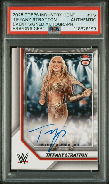 Tiffany Stratton 2025 Topps Industry Conference autograph PSA Authentic