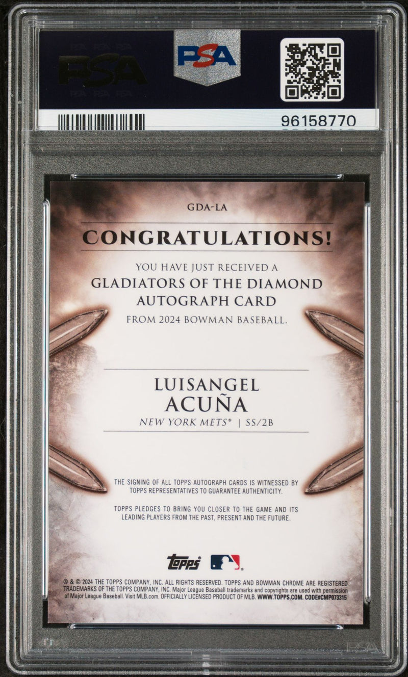 Luisangel Acuna 2024 Bowman Gladiators of the Diamond autograph red 