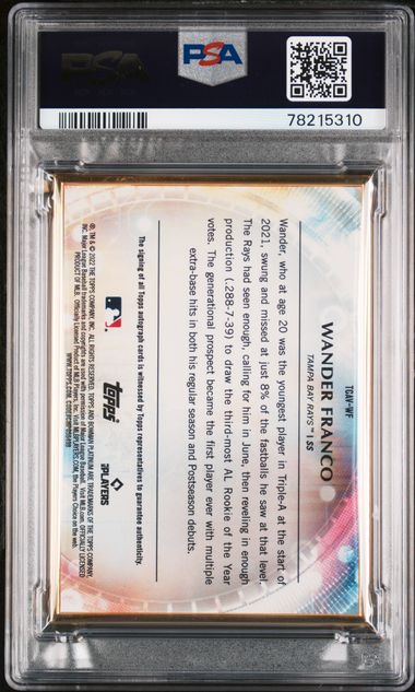 Wander Franco 2022 Bowman Transcendent Collection Variation Autographs #'d 03/20 PSA 9