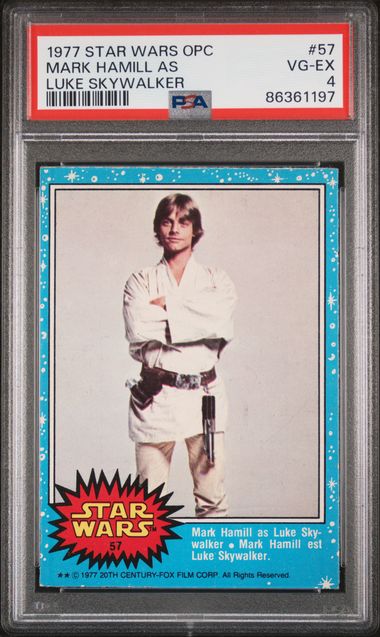 Mark Hamill as Luke Skywalker 1977 Star Wars O-Pee-Chee #57 PSA 4