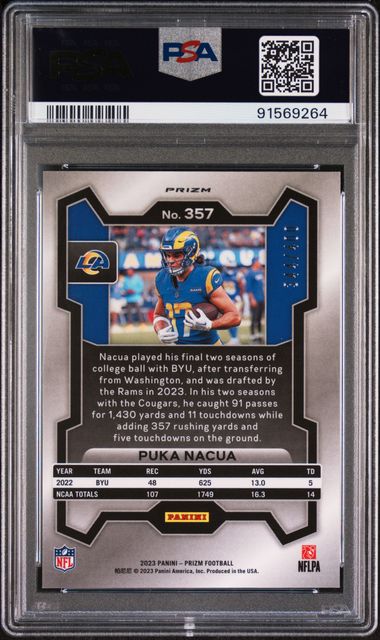 Puka Nacua 2023 Panini Silver Pandora Prizm 