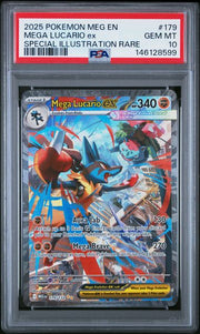 Mega Lucario ex Pokémon Mega Evolution Special Illustration Rare #179/132 PSA 10