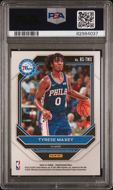 Tyrese Maxey 2020 Panini Prizm Rookie Signatures PSA 10