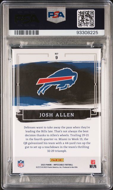 Josh Allen 2023 Impeccable Bronze #'d 13/25 PSA 10