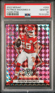 Patrick Mahomes II 2022 Panini Mosaic Camo Pink PSA 10