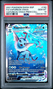 Vaporeon Vmax Pokémon Sword & Shield Black Star Promo #SWSH182 PSA 10