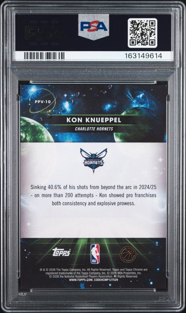 Kon Knueppel 2025 Topps Chrome Cosmic Planetary Pursuit Venus SSP PSA 8