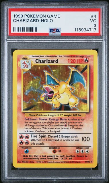 Charizard Pokemon 1999 Holo PSA 3