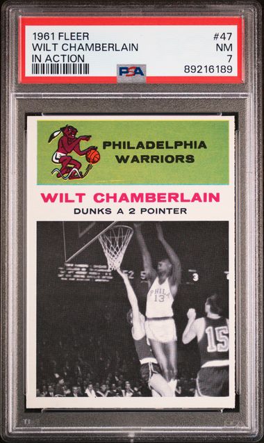 Wilt Chamberlain In Action 1961 Fleer 