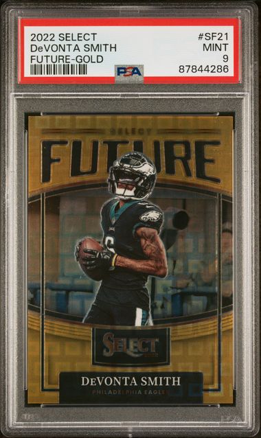 DeVonta Smith 2022 Panini Select Future gold prizm 