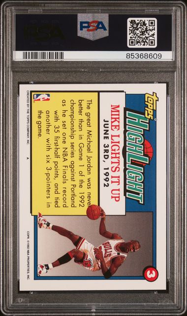 Michael Jordan 1992 Topps Highlight PSA 9