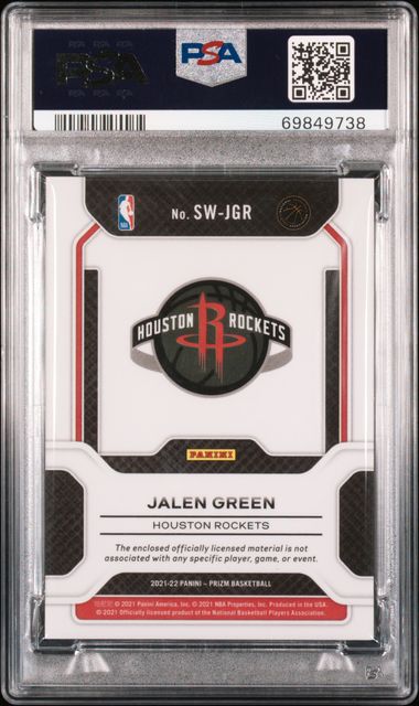 Jalen Green 2021 Panini Prizm Sensational Swatch relic rookie card PSA 9