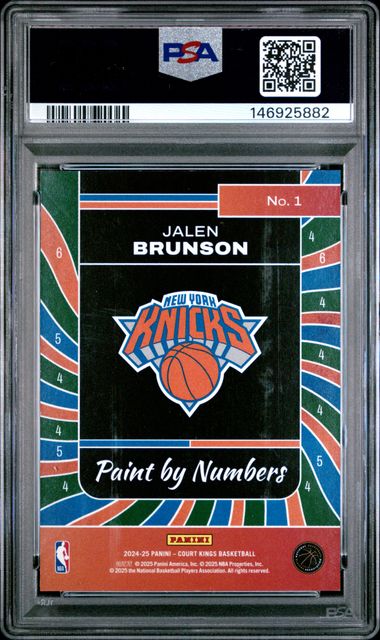 Jalen Brunson 2024 Panini Court Kings Paint by Number PSA 9