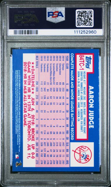 Aaron Judge 2019 Topps Chrome '84 Topps PSA 9