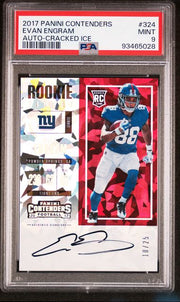 Evan Engram 2017 Panini Contenders cracked ice autograph rookie card #'d 10/25 PSA 9
