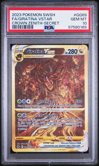 Giratina Vstar Pokémon Crown Zenith Gold Secret Rare 