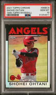 Shohei Ohtani 2021 Topps Chrome Update 1986 Topps Baseball PSA 10