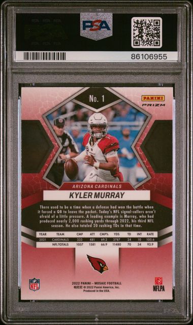Kyler Murray 2022 Panini Mosaic Genesis #1 PSA 10