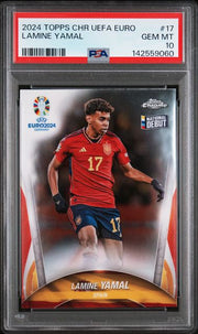 Lamine Yamal 2024 Topps Chrome UEFA Euro National Debut PSA 10