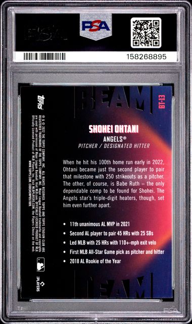 Shohei Ohtani 2022 Stadium Club Chrome Beam Team PSA 10