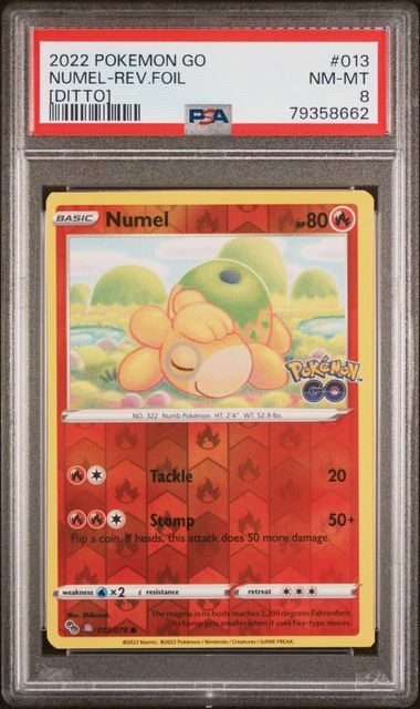 Numel (Ditto) 2022 Pokemon Go reverse foil #013/078 PSA 8