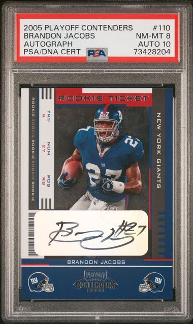 Brandon Jacobs 2005 Playoff Contenders autograph PSA 8 AUTO 10