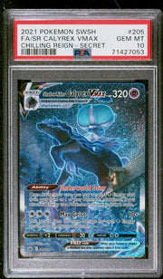 2021 Pokémon Chilling Reign Full Art/Shadow Rider Calyrex Vmax Secret 205 PSA 10
