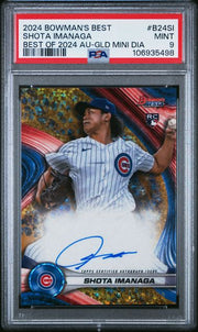 Shota Imanaga 2024 Bowman's Best Best of 2024 Auto Mini Diamond RC PSA 9