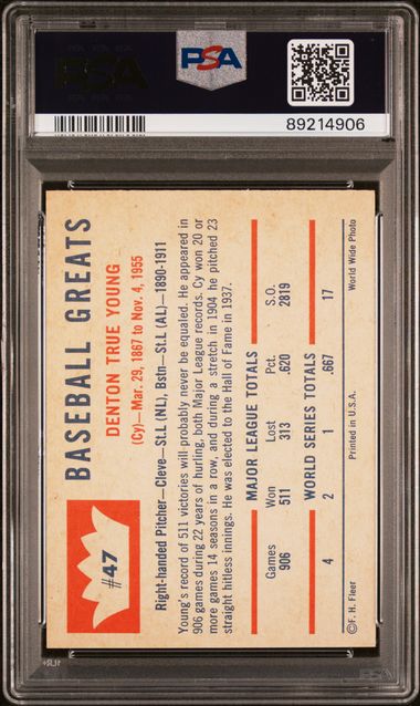 Cy Young 1960 Fleer #47 PSA 6