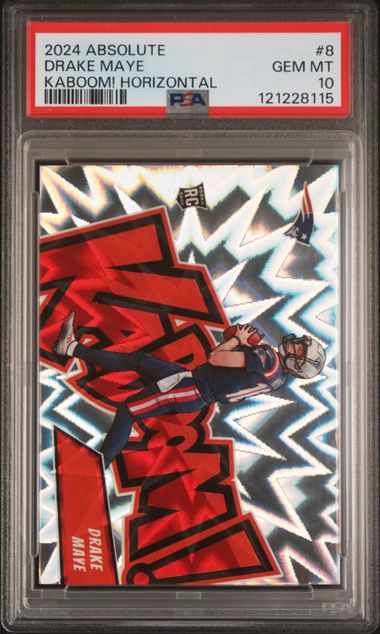 Drake Maye 2024 Panini Absolute Football Kaboom SSP PSA 10