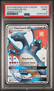 Charizard GX Pokémon Hidden Fates Full Art Shiny #SV49/SV94 PSA 9